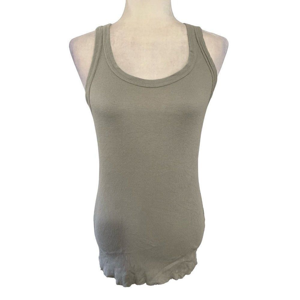 wilt womens solid gray Round Neck ribbed tank top xs